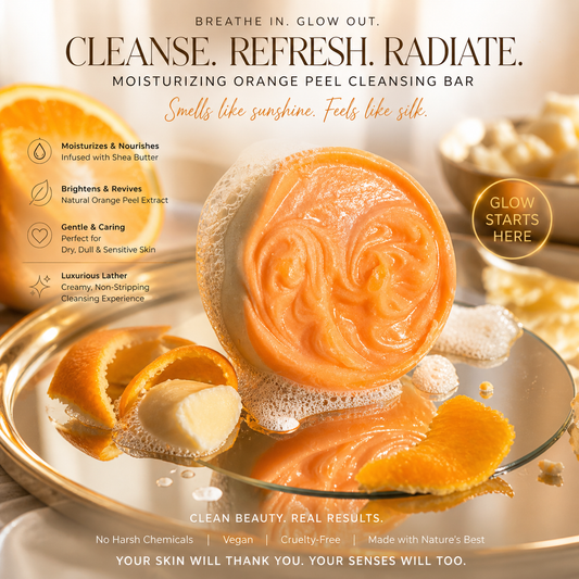 Moisturizing Orange Peel Facial Cleansing Bar – For Dry, Dull & Sensitive Skin